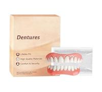 Protesi Dentarie Complete (Arcata Superiore e Inferiore), Kit di Ribasatura, Set di Decorazione per Protesi, Faccette Dentali a Incastro (Snap-in), Morbide e Confortevoli (1 set)