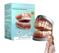 Protesi dentarie complete, protesi dentarie complete Premium, protesi dentarie personalizzate in silicone per mascella superiore e inferiore, morbide e confortevoli (1pcs)
