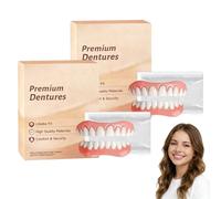 Protesi Dentarie, Set Completo Avanzato E Personalizzabile, Rivestimento Interno in Silicone Morbido, Vestibilità Confortevole, Protesi Totale in Silicone Per Uomini E Donne (2 pezzi)