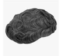 Protesi per capelli da uomo 0.12-0.14Mm Iniezione Pelle Toupee Parrucca 6 pollici Capillare Protesi Parrucche 30mm Onda 7x9#130#1B40
