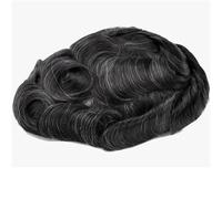 Protesi per capelli da uomo 0.12-0.14Mm Iniezione Pelle Toupee Parrucca 6 pollici Capillare Protesi Parrucche 30mm Onda 6x9#120#1B10