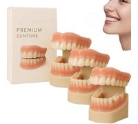 Protesi Premium Glidewellpd, Protesi Premium Smileasego, Set di Protesi Reline in Silicone con Adesivi Naturali, Reliner per Protesi Sopra e Sotto, Vestibilità Comoda (3pcs)
