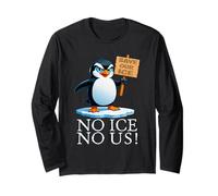 Protesta per il clima Penguin Attivista divertente per il riscaldamento globale Maglia a Manica