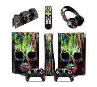 Protettivo 06571 Per PS5 Console Disc Edition & Digital Edition Sticker Vinyl Decal Cover Per Ps5 Controller & Charging Station & Headset & Media Remote Senza Bolle E Senza Residui(Disc Version)