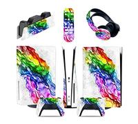 Protettivo 83804 Per PS5 Console Disc Edition & Digital Edition Sticker Vinyl Decal Cover Per Ps5 Controller & Charging Station & Headset & Media Remote Senza Bolle E Senza Residui(Digital Edition)