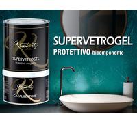 Protettivo bicomponente lucido resina epossidica trasparente Supervetro GEL 1L