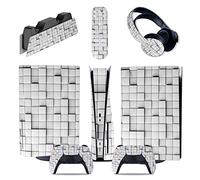 Protettivo Per PS5 Console Disc Edition & Digital Edition Sticker Vinyl Decal Cover Per Ps5 Controller & Charging Station & Headset & Media Remote 57837 Senza Bolle E Senza Residui(Disc Version)