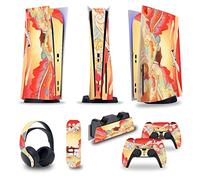 Protettivo Per PS5 Console Disc Edition & Digital Edition Sticker Vinyl Decal Cover Per Ps5 Controller & Charging Station & Headset & Media Remote 39751 Senza Bolle E Senza Residui(Disc Version)