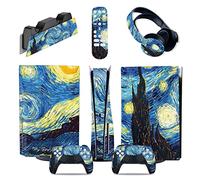 Protettivo Per PS5 Console Disc Edition & Digital Edition Sticker Vinyl Decal Cover Per Ps5 Controller & Charging Station & Headset & Media Remote 72724 Senza Bolle E Senza Residui(Disc Version)