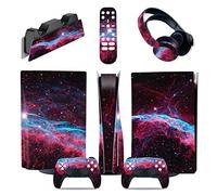 Protettivo Per PS5 Console Disc Edition & Digital Edition Sticker Vinyl Decal Cover Per Ps5 Controller & Charging Station & Headset & Media Remote 45146 Senza Bolle E Senza Residui(Disc Version)