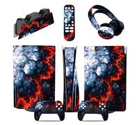 Protettivo Per PS5 Console Disc Edition & Digital Edition Sticker Vinyl Decal Cover Per Ps5 Controller & Charging Station & Headset & Media Remote 29319 Senza Bolle E Senza Residui(Digital Edition)
