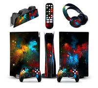Protettivo Per PS5 Console Disc Edition & Digital Sticker Vinyl Decal Cover Per Ps5 Controller & Charging Station & Headset & Media Remote 36276 Senza Bolle E Senza Residui(Disc Version)