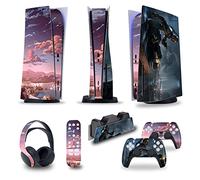 Protettivo Per PS5 Console Disc Edition & Digital Sticker Vinyl Decal Cover Per Ps5 Controller & Charging Station & Headset & Media Remote 68918 Senza Bolle E Senza Residui(Disc Version)