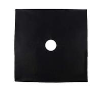 Protettore a gas Fibergase riutilizzabile in fibra di vetro Resistente alla temperatura non stick tappetino da cucina per protezione a gas protezione nera argento 27x27 cm 6 pezzi (Nero)