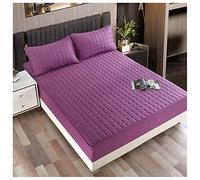 Protettore del Materasso di Wanshiok, Copertura del Materasso, Foglio a Letto moiseless traspirato con Lana con Tasca Elastica Non slittata Non slittata Si estende Fino a 11 Pollici (Viola, gemello