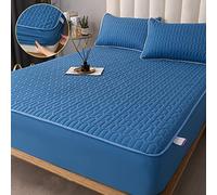 Protettore del Materasso Insinisci Copertura del Materasso Spessa Cucitura Trapuntata da Letto a Letti Stampati con Letti Grandi Fogli Senza federe, Blu, 150x200x25cm
