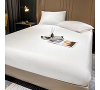 Protettore del Materasso Letto Naturale Seta FREDE A Modo Copertura MATERVE Reale SEGGIO di Copertura in SETTA, Bianco, 160X200X25CM
