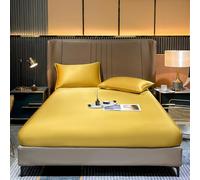 Protettore del Materasso Letto Naturale Seta FREDE Altro SEGGIO Seta Copertura di Copertura LEDETTO, Giallo, 200X220X25CM