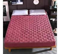 Protettore del materasso top traspirante Wanshiok, materassi a letto a colori solidi non addensato tela da letto di cotone copertura di polvere di neonati, donne, animali domestici, anziani, rosso, 90