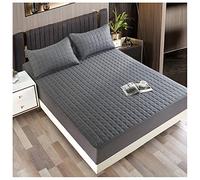 Protettore del Materasso Wanshiok, Copertura del Materasso, Foglio a Letto moiseless traspirato con Lana con Tasca Elastica Non slittata Non slittata Si estende Fino a 11 Pollici (Grigio, re (78x 86
