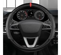 Protettore del volante Coprivolante Per Auto In Fibra Di Carbonio Per Seat Per Leon 5F Mk3 2013 2014 2015 2015-2021 Per Accessori Auto Per Ibiza 6J Decorativo Protezione(BLACK O SHAPE)