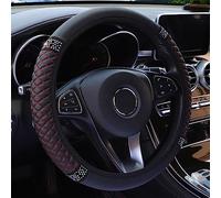 Protettore del volante Coprivolante Universale Per Auto 37-38cm Coprivolante Elastico Con Borchie Diamantate Color Ricamato In Pelle Four Seasons Decorativo Protezione(2)