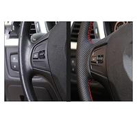 Protettore del volante Per Smart For Two Coprivolante Per Auto Pelle Artificiale Nera Cucita A Mano Decorativo Protezione(Yellow Thread)