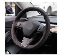 Protettore del volante Per Tesla Per Model-3 2017 2018 2019 2020 Coprivolante Per Auto Cucito A Mano Antiscivolo In Pelle Nera Decorativo Protezione(2)