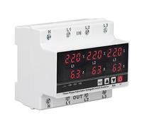 Protettore di Sottotensione 3 Fase 3 Filo 4 Voltmetro Amperometro DIN Rail Protettore di Sovracorrente Regolabile AC120V - 300V 63A