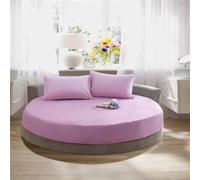Protettore Materasso Cotton Rotondo Foglio da Letto Set Elastico Fogli Aderenti a Forma di Soft Set di Fogli di Letti Elastici Cover Materasso, Ciano di Neve, Set da 220 cm da 3 Pezzi