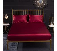 Protettore Materasso Sarto Elastico Argento Fogli di Raso a Colori Solidi Fogli per Letti matrimoniali a Letto Cestino, 3.99x190x35cm 1 Pezzi