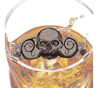 Protettore per bere protezione dei baffi - Clip in acciaio inossidabile Design del cranio Bustache | Bevanda dei baffi del difensore del design portatile | Guar di difensore multifunzionale per