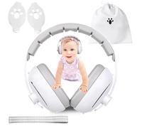 Protezione Acustica per Bambini, 2 in 1 Cuffie Neonato Antirumore con 2 Fasce Morbide, Cuffie Antirumore per Neonati, Paraorecchie Elastiche Regolabili, Protezione dell'udito per Bambini 0 a 48 Mesi
