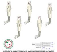 Protezione Allarme Porta Blindata 5 Contatti Magnetici Cilindrici ABS ad Incasso