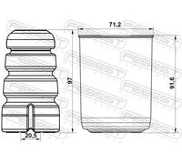 Protezione ammortizzatore Assale anteriore ADSHB-Q5F-KIT FEBEST per AUDI Q7