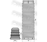 Protezione ammortizzatore Assale anteriore FDSHB-KUGF-KIT FEBEST per FORD KUGA I