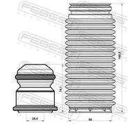 Protezione ammortizzatore Assale anteriore HSHB-FDF-KIT FEBEST per HONDA