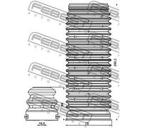 Protezione ammortizzatore Assale anteriore VWSHB-GOLVIF-KIT FEBEST per VW CC B7