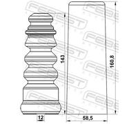 Protezione ammortizzatore Assale posteriore SKSHB-ROOMR-KIT FEBEST per AUDI VW