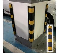 Protezione angolare in gomma per garage e officina, spessore 1 cm, con bordo riflettente di sicurezza per pavimento