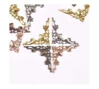 Protezione angolare in metallo per libri, Protezioni for angoli di libri in metallo argento/oro/bronzo for accessori for scrapbooking, album fotografici, decorazioni fai da te, 40x40 mm(Mix,50PCS)