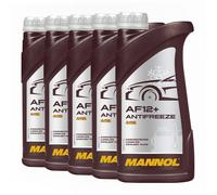 Protezione Anti Gelo Concentrato Mannol Antigelo AF12+5 5x1 Litro Antigelo Rosso