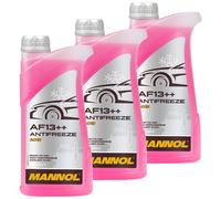 Protezione Anti Gelo Mannol AF13 Antigelo 3x 1 Litro Miscela Pronta -40 °C Rosso