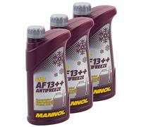 Protezione Anti Gelo Rosso G13 + 3x 1 Litro Mannol Antigelo AF13 -40°C