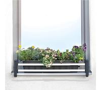 Protezione anticaduta, masu set di base SENZA elementi decorativi, per fioriere da esterno alla finestra, adatto a qualsiasi davanzale da 78cm a 140cm, senza danneggiare la facciata (antracite)