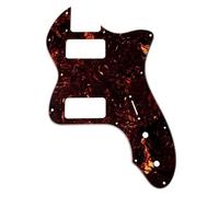Protezione antigraffio per battipenna per chitarra - Per accessori per chitarra Classic 72 Thin Line per Tele con pickup Humbucker TV Battipenna Chitarra Spazzolato(4 layers of brown tortoise shell)