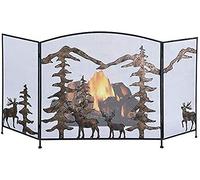 Protezione antiscintille Parascintille antincendio Decorazione natalizia per interni Schermi pieghevoli per pannello per caminetto, moderno parascintille autoportante con rete metallica, 135 cm di