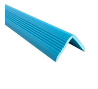 Protezione antiscivolo per bordi delle scale, autoadesiva, in gomma, per interni ed esterni, striscia di sicurezza per gradini in PVC (azzurro, 25 m)