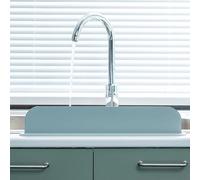 Protezione antispruzzi per lavello, in silicone di alta qualità, per lavelli da cucina, bagno e isola, colore: grigio/nero/bianco (49 x 8,5 x 5 cm)