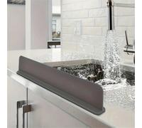 Protezione antispruzzo in silicone per lavello con ventose, schermo di protezione da spruzzi per lavello da cucina, paraspruzzi per lavabo della sala da pranzo Un set,[Versione spessa] Pezzo unico gri